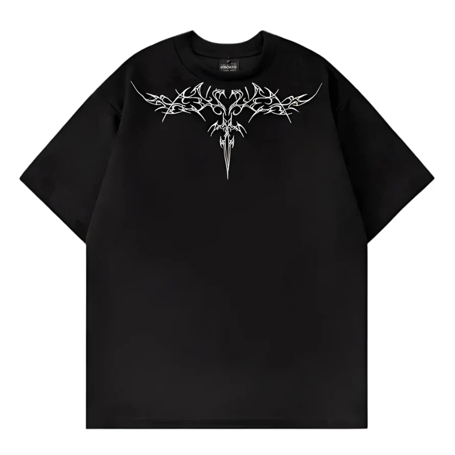 Zamszowy T-shirt z krótkim rękawem i haftem