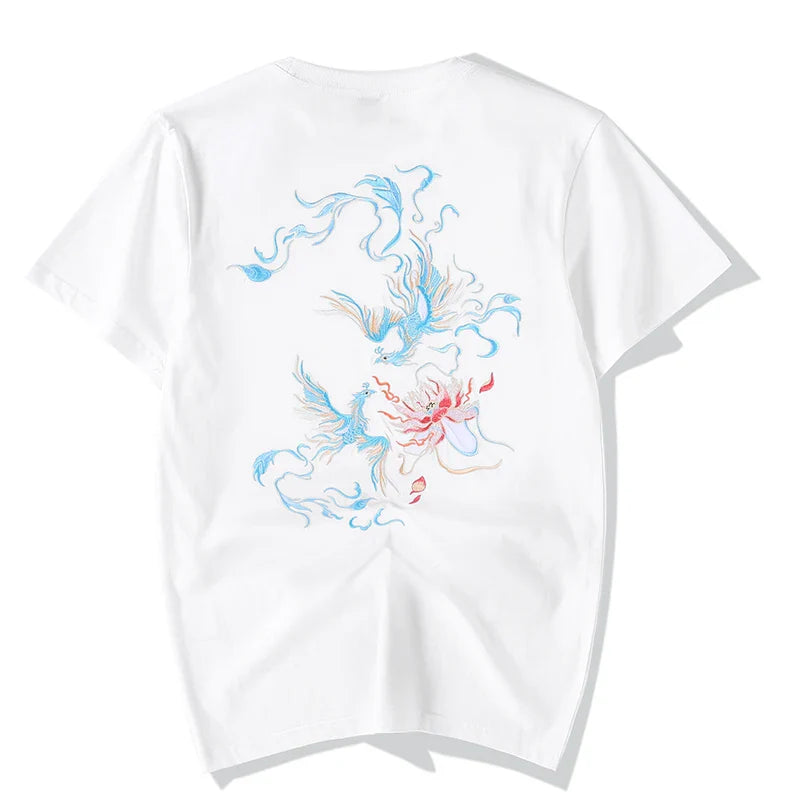 T-shirt z haftowanym Wiecznym Tańcem Feniksa
