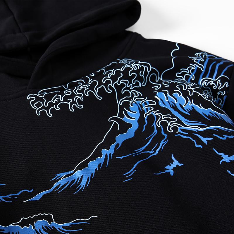 Blue Koi Carp Embroidered Sukajan Hoodie