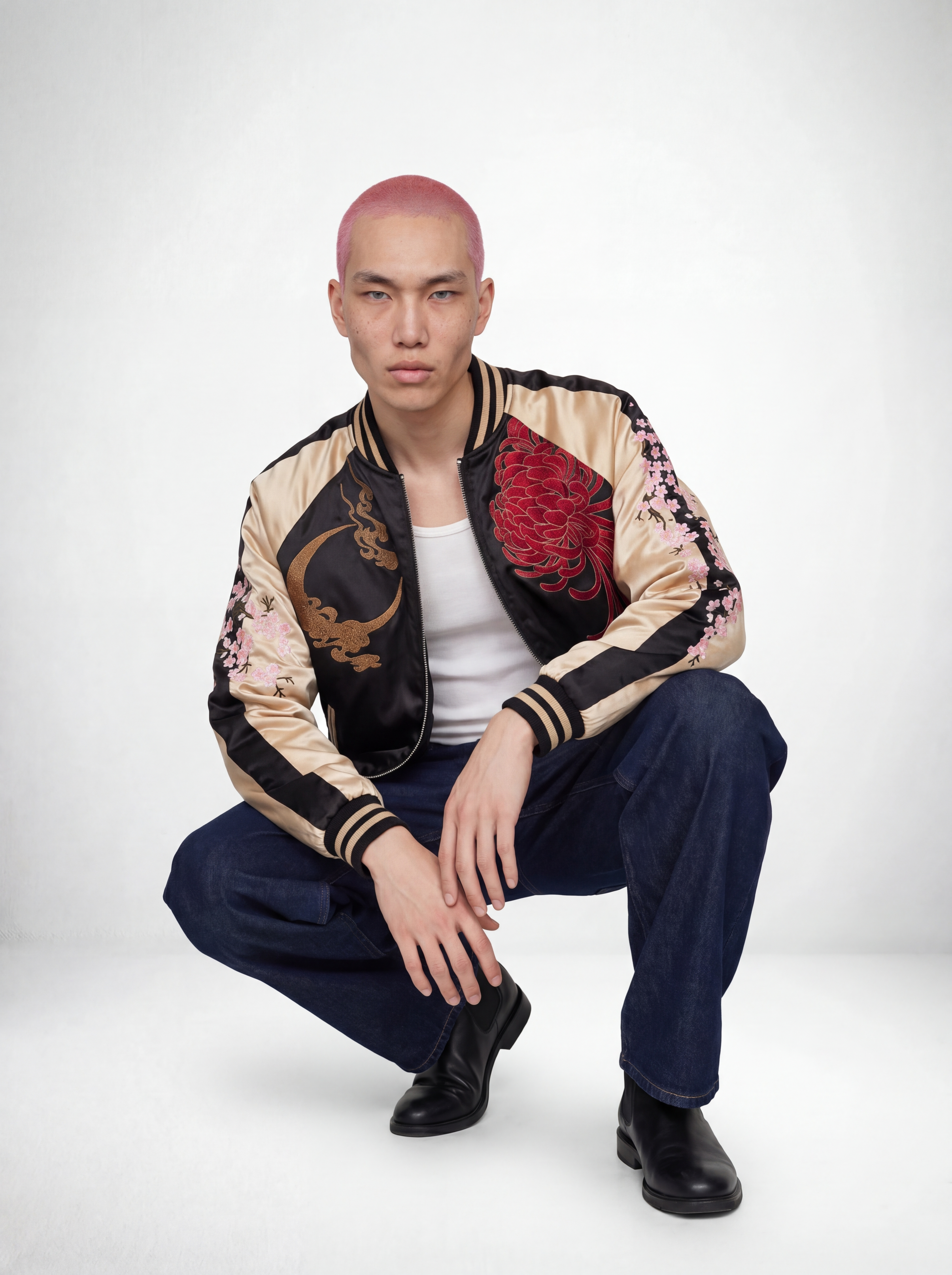 Kylin Blossom Sukajan Souvenir Bomber Jacket (Reversible)