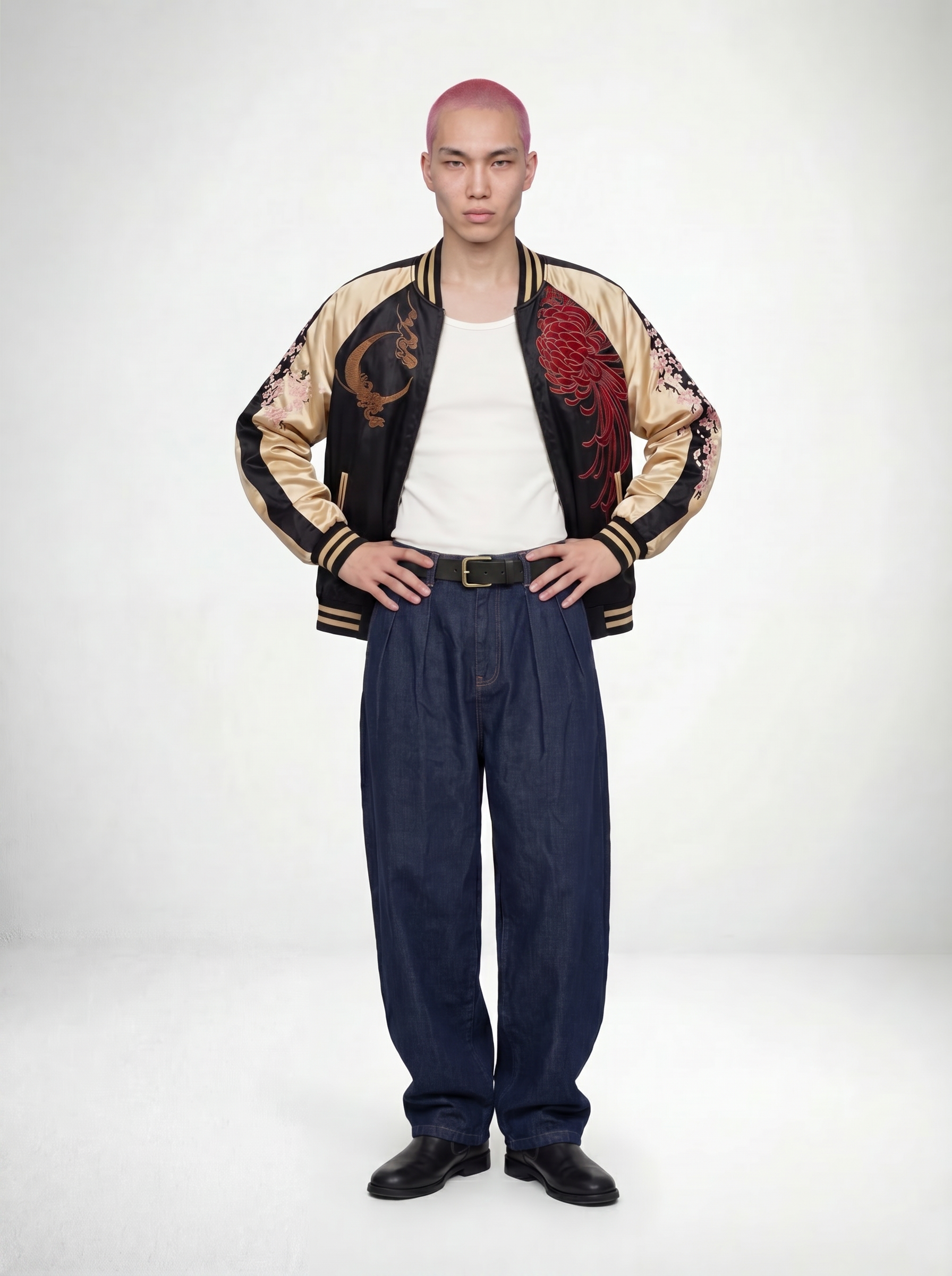 Kylin Blossom Sukajan Souvenir Bomber Jacket (Reversible)