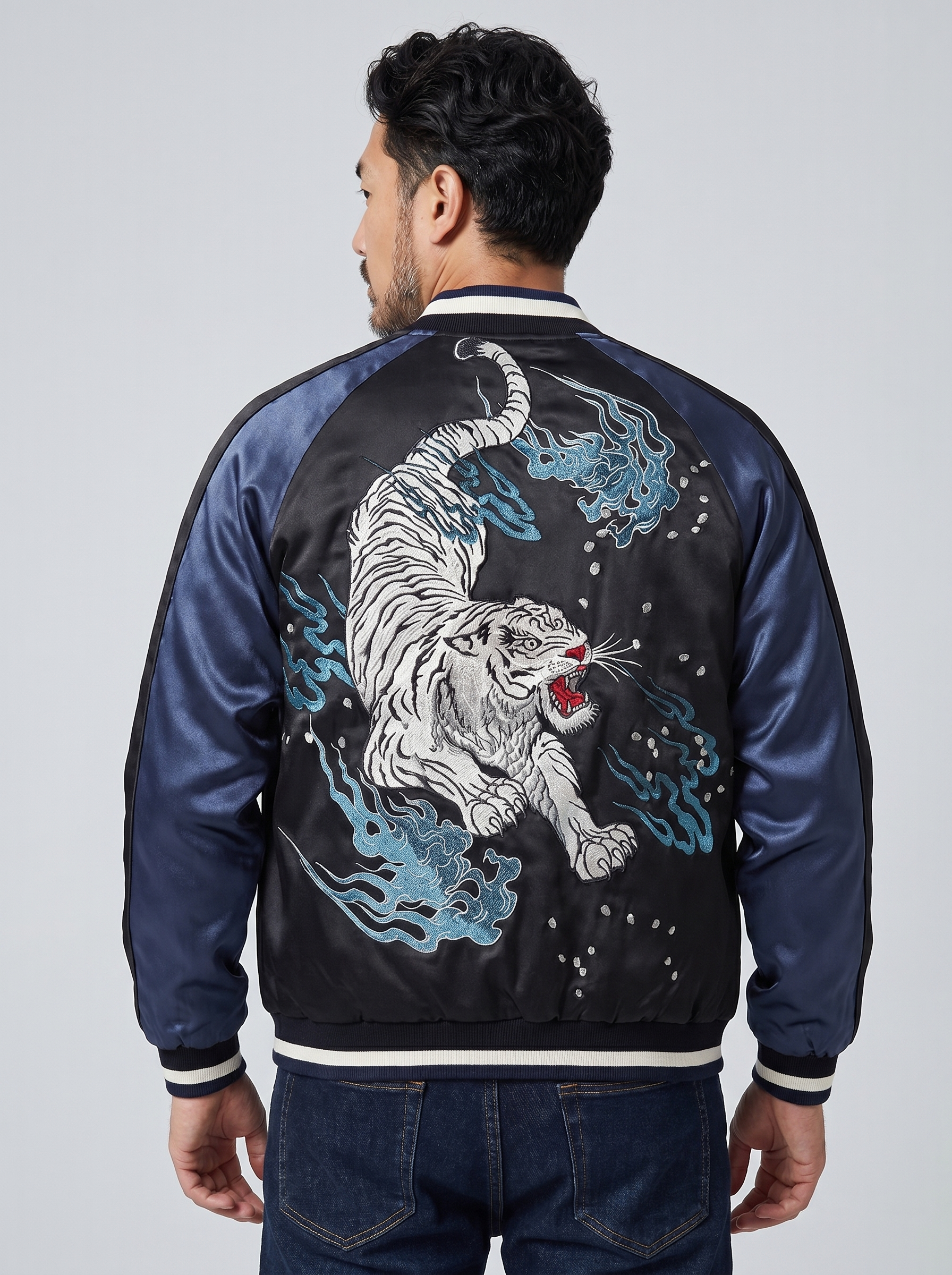 Kurtka Bomberka Sukajan Azure Roar Tiger