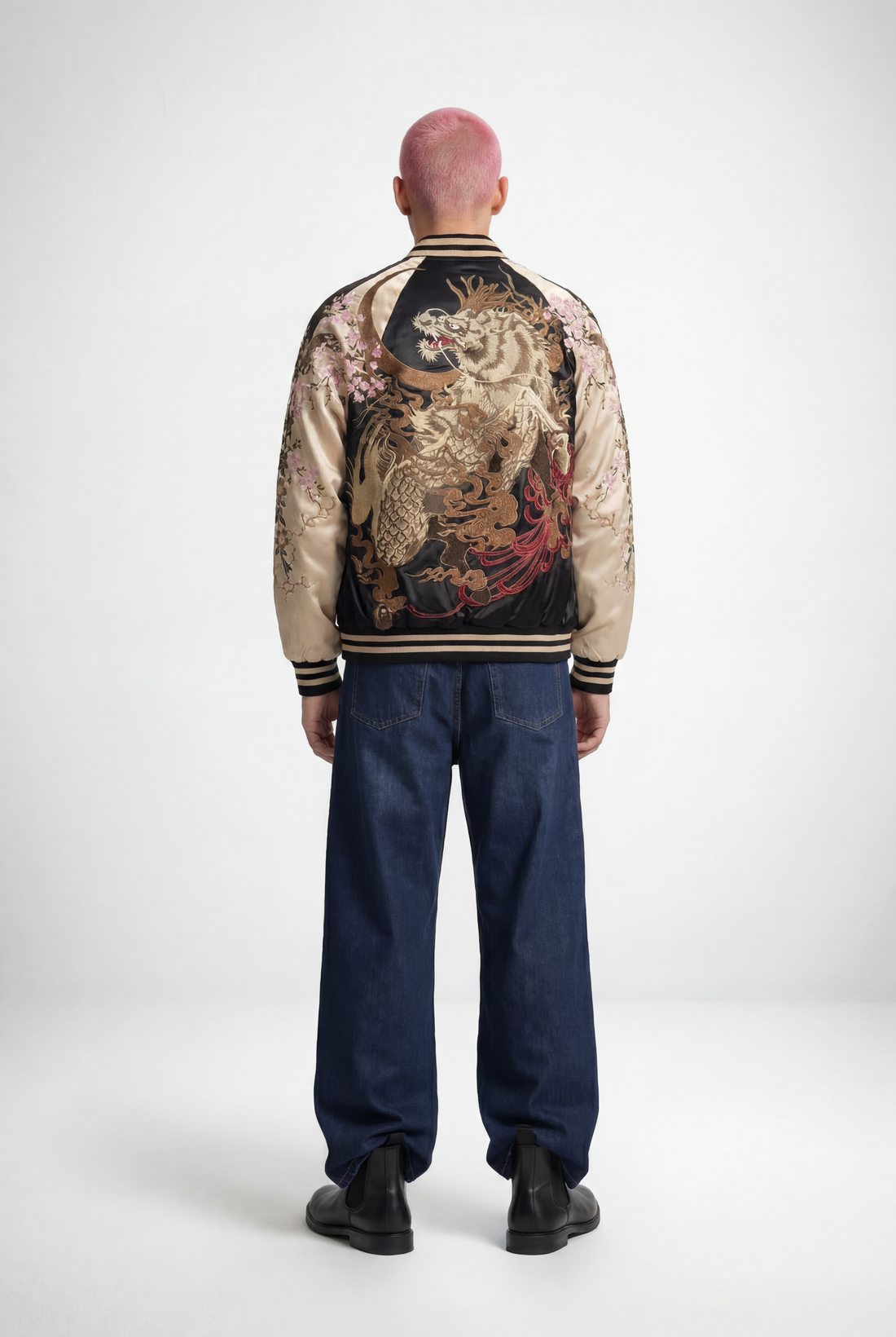 Kylin Blossom Sukajan Souvenir Bomber Jacket (Reversible)