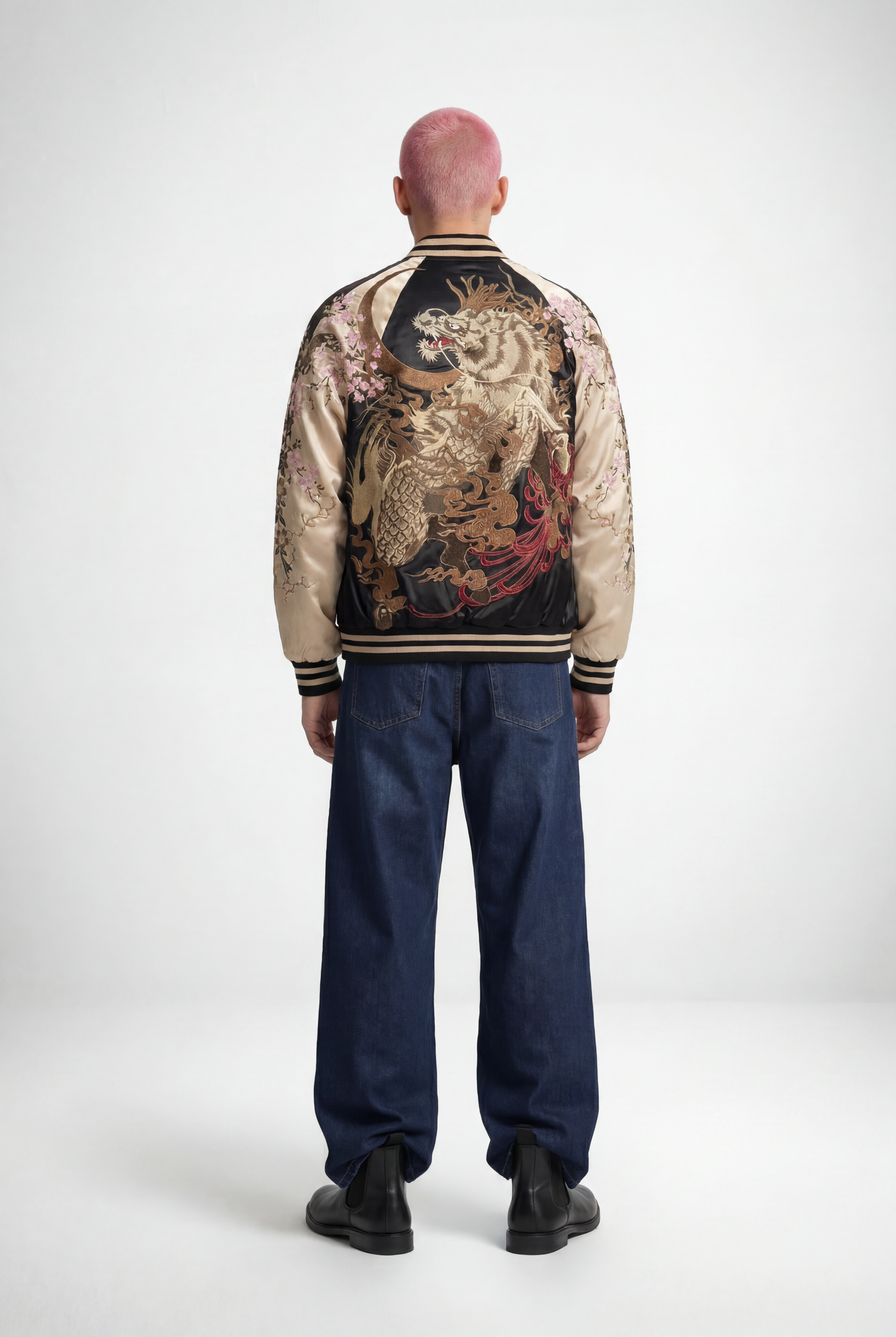Kylin Blossom Sukajan Souvenir Bomber Jacket (Reversible)