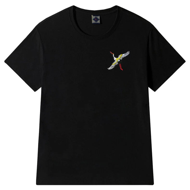 Cranes of Serenity Embroidered T-shirt