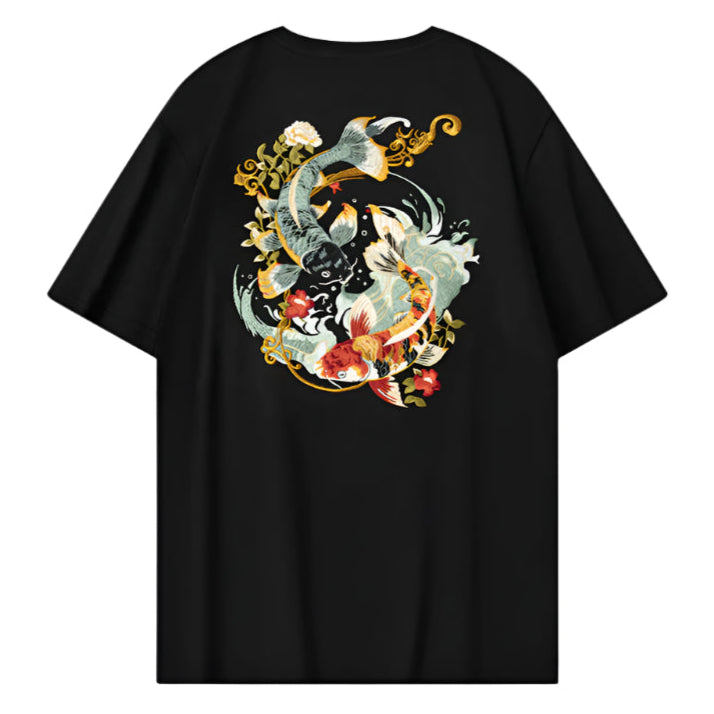 Dual Koi Embroidered t-shirt