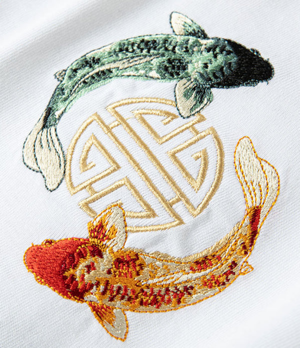 Dual Koi Embroidered t-shirt