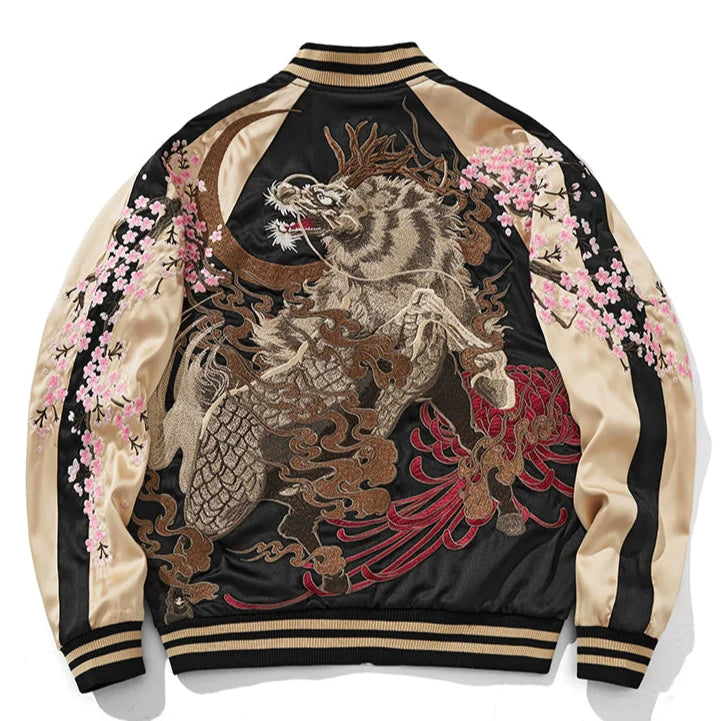 Kylin Blossom Sukajan Souvenir Bomber Jacket (Reversible)