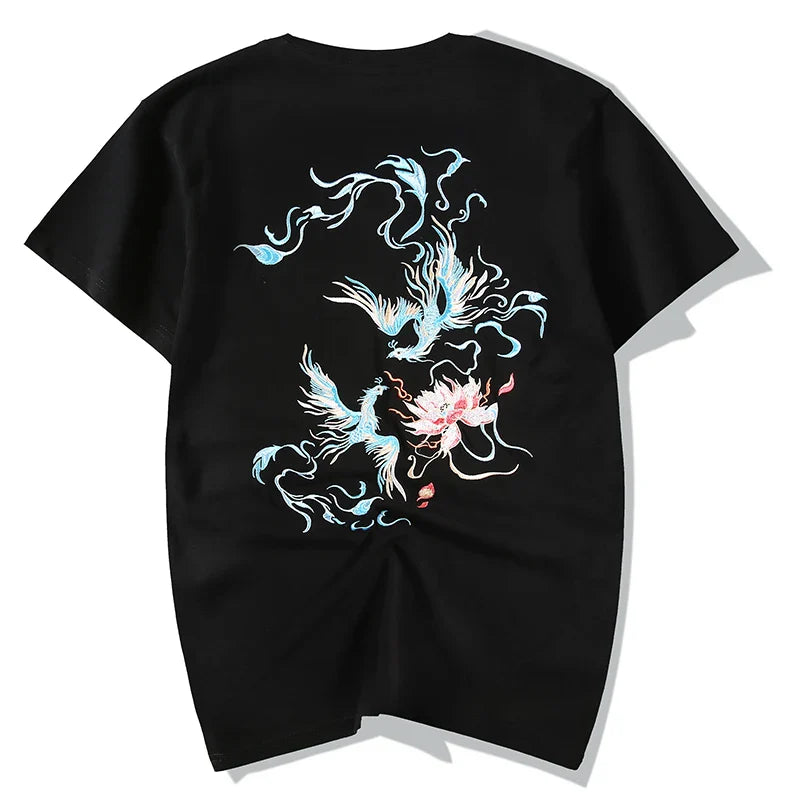 T-shirt z haftowanym Wiecznym Tańcem Feniksa