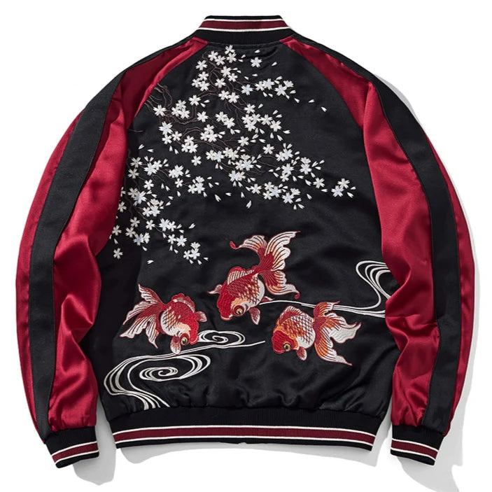 Kurtka Bomberka Souvenir Sukajan Twin Koi Sakura