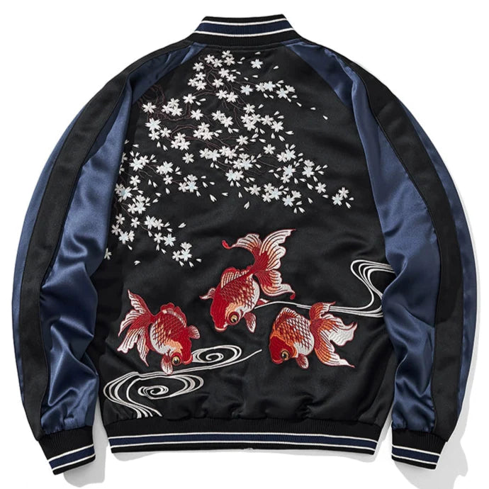Kurtka Bomberka Souvenir Sukajan Twin Koi Sakura