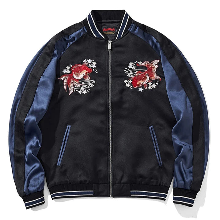Kurtka Bomberka Souvenir Sukajan Twin Koi Sakura