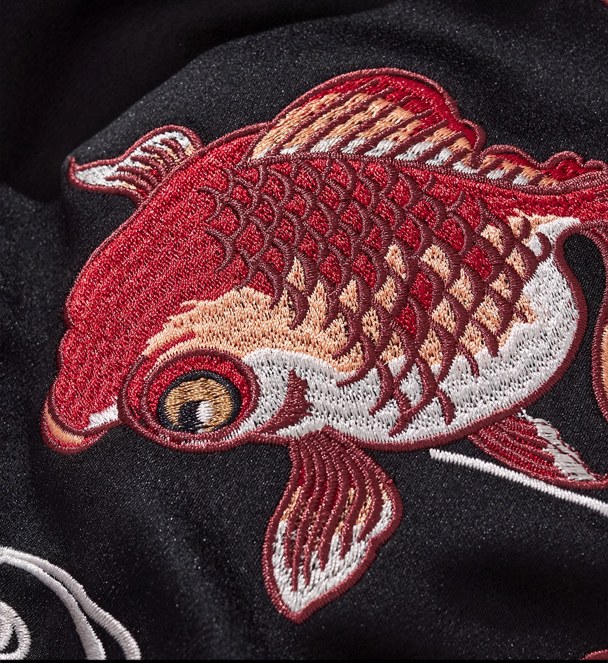 Kurtka Bomberka Souvenir Sukajan Twin Koi Sakura
