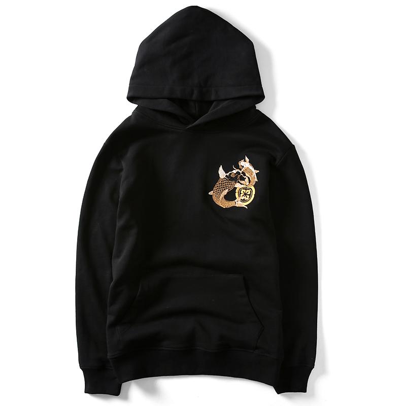 Double Koi &amp; Dragon Embroidered Sukajan Hoodie