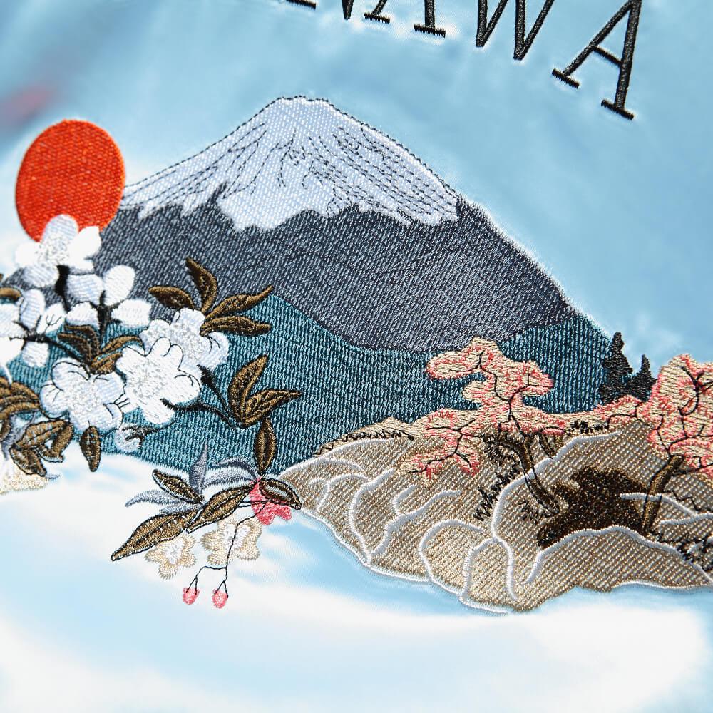 Reversible Mountain Tiger Souvenir Jacket - Dual Design Embroidered Bomber