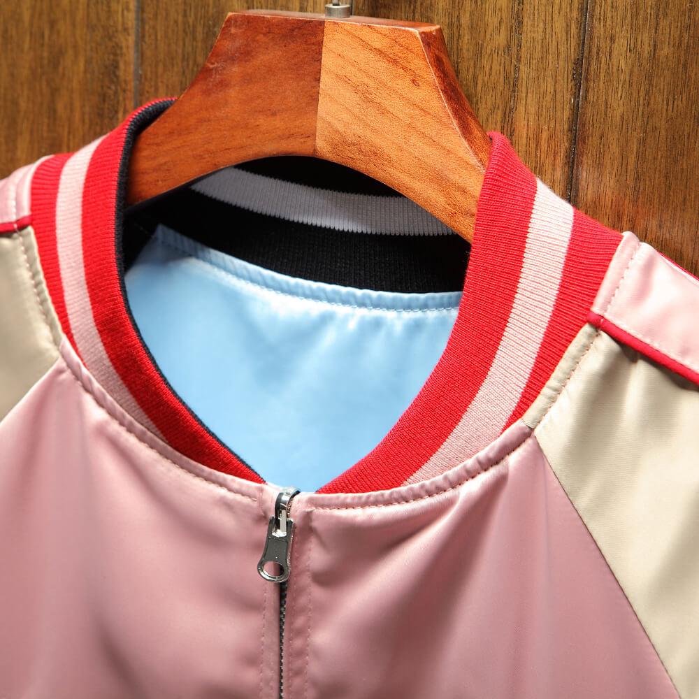 Reversible Mountain Tiger Souvenir Jacket - Dual Design Embroidered Bomber