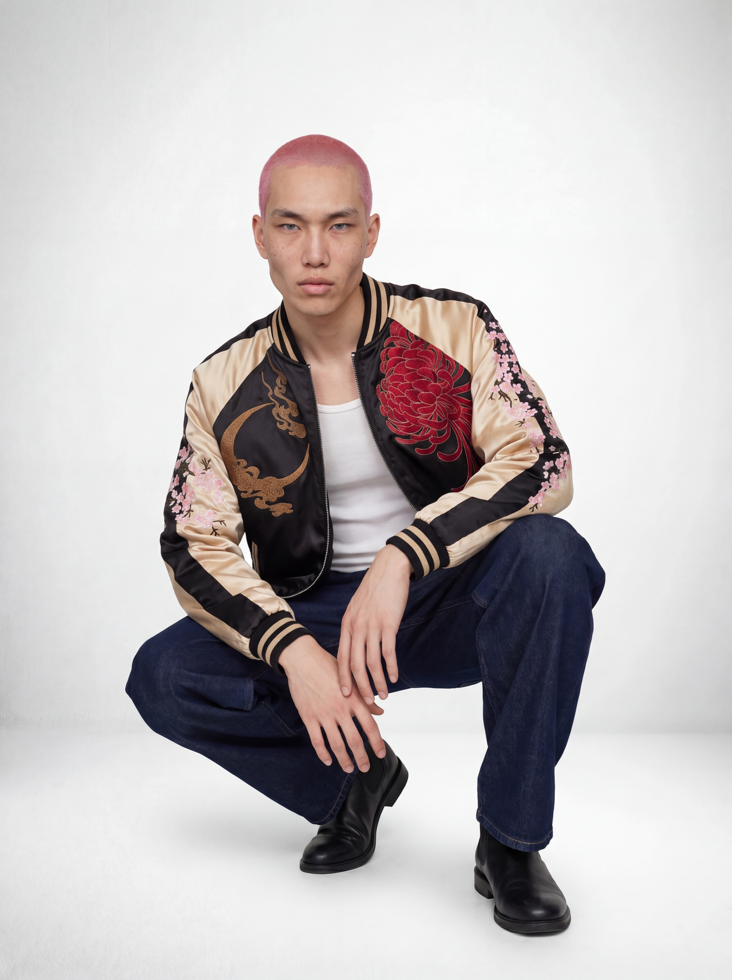 Kylin Blossom Sukajan Souvenir Bomber Jacket (Reversible)